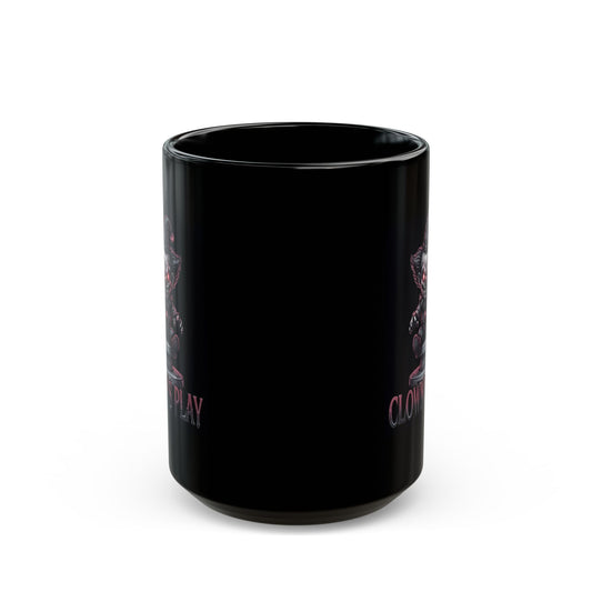 "Clown Play" Black Ceramic Mug