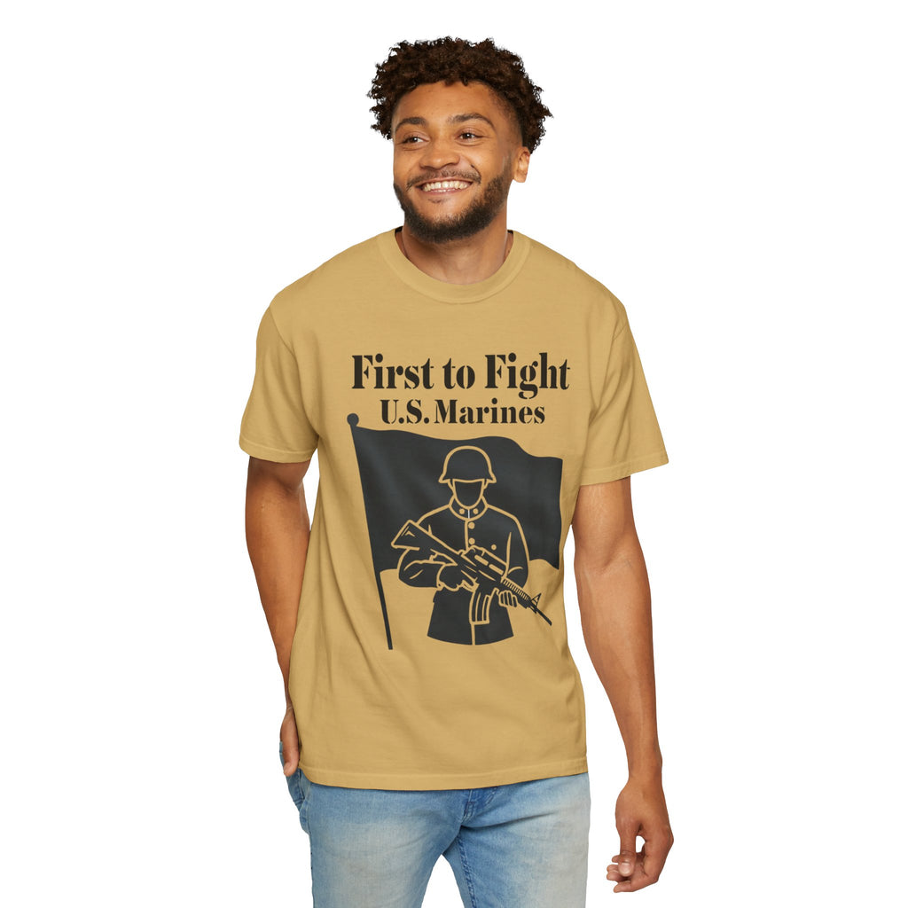 "First to Fight" Unisex Garment-Dyed T-shirt