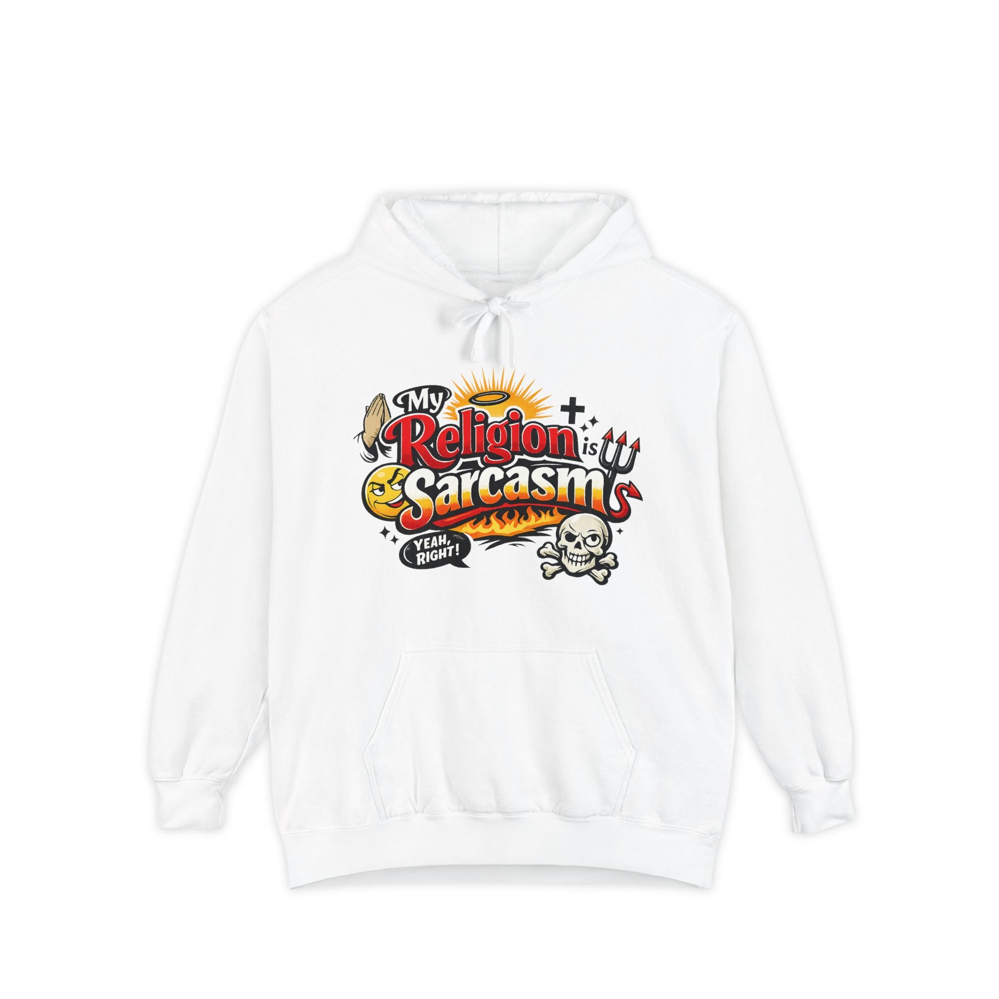 Holy Sarcasm | Garment-Dyed Hoodie — AttitudeShirts