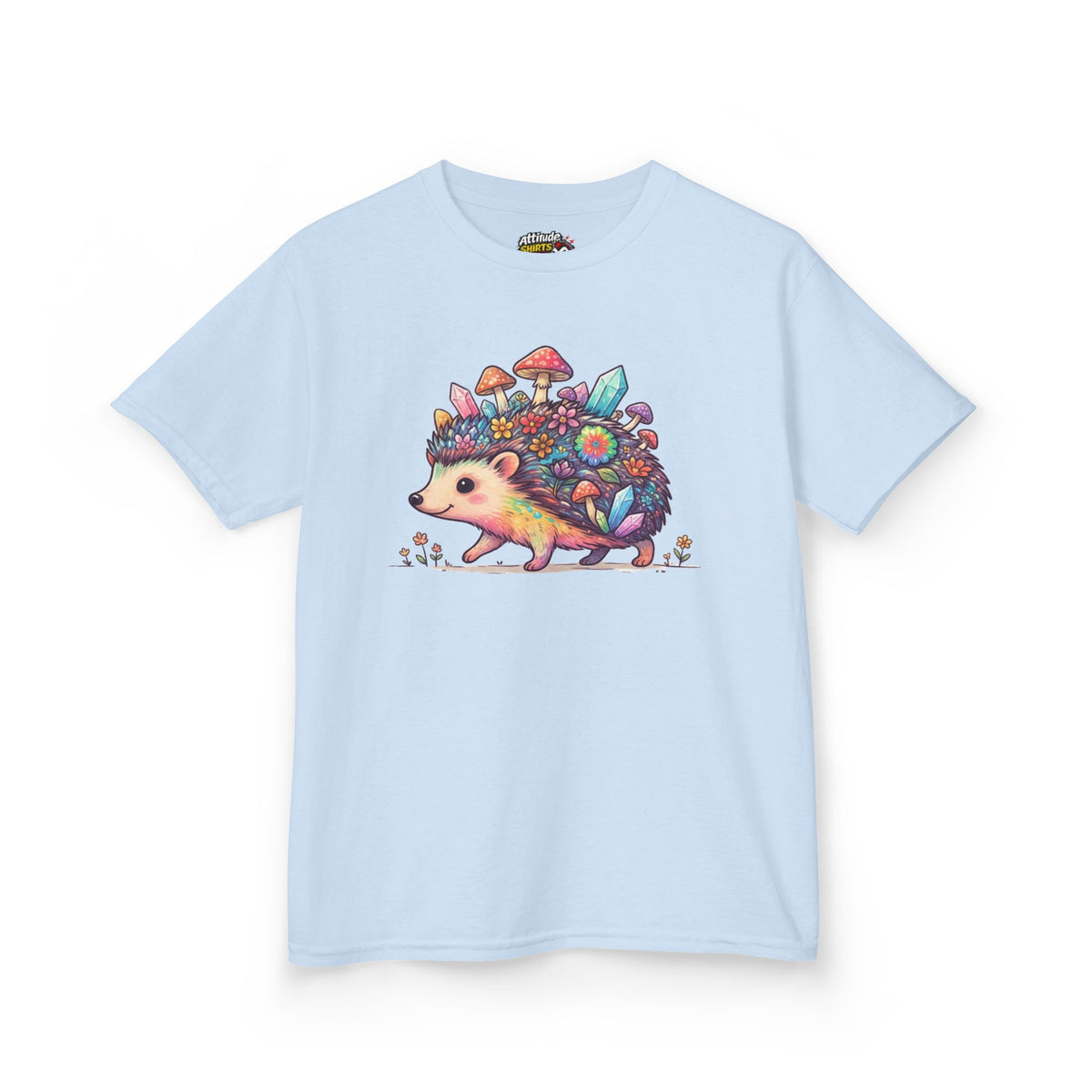 Color: Light Blue | Hippy Hedgehog Kids Tee