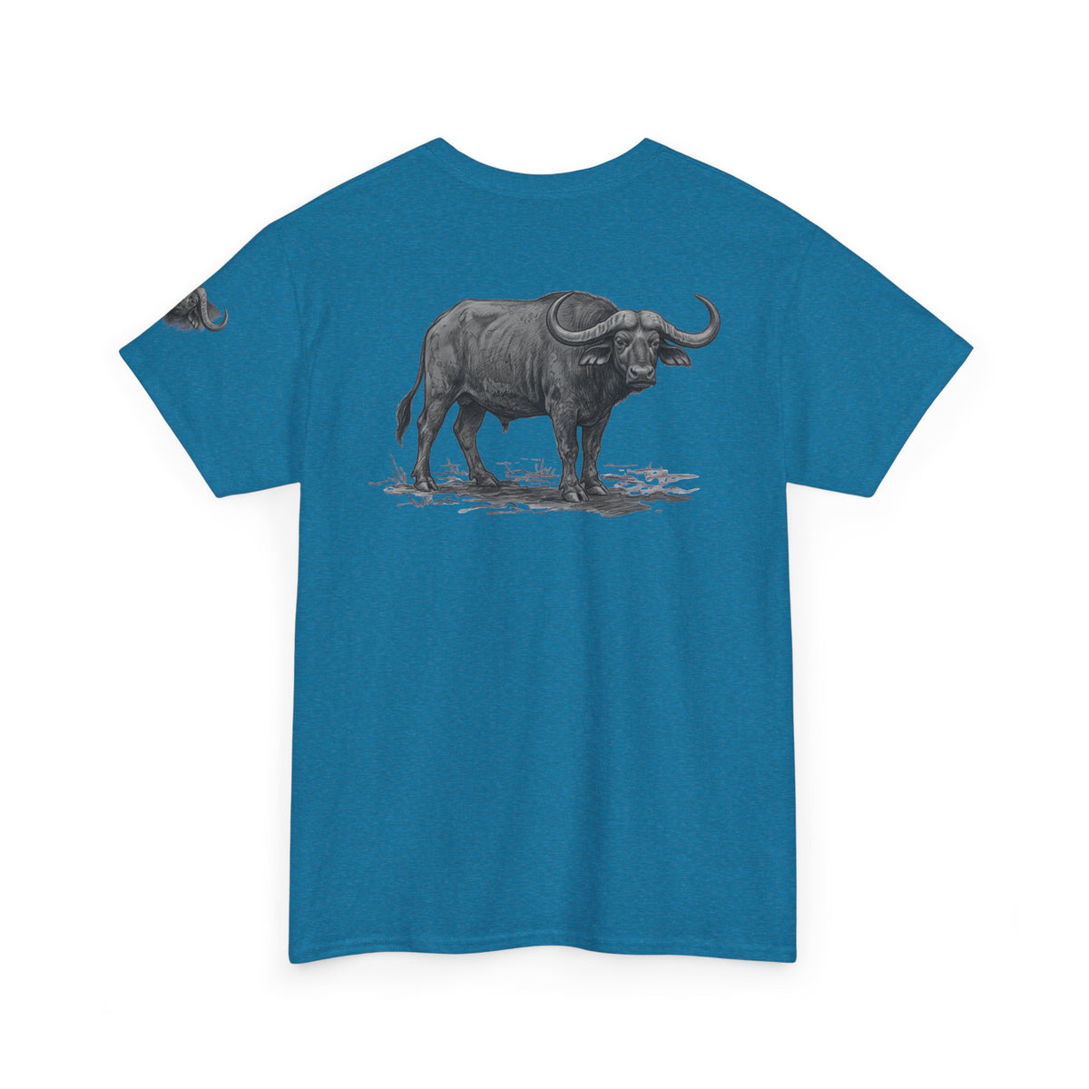 "Pencil Sketch Art Cape Buffalo" Premium Graphic Tee