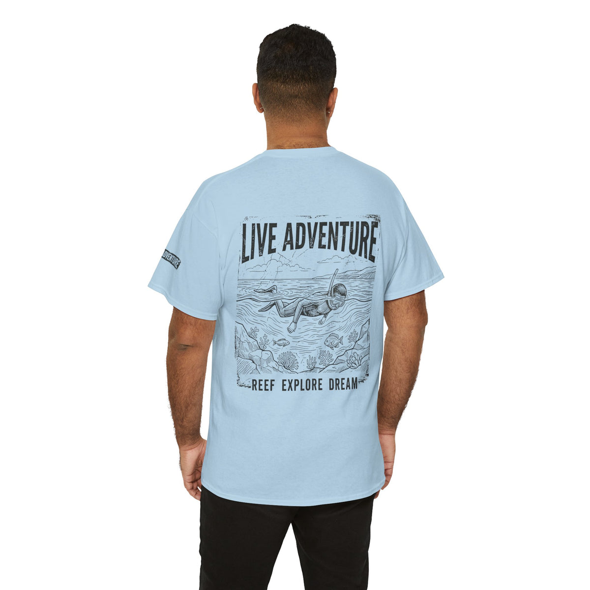 Color: Light Blue | Live Adventure Surfing Premium Graphic Tee