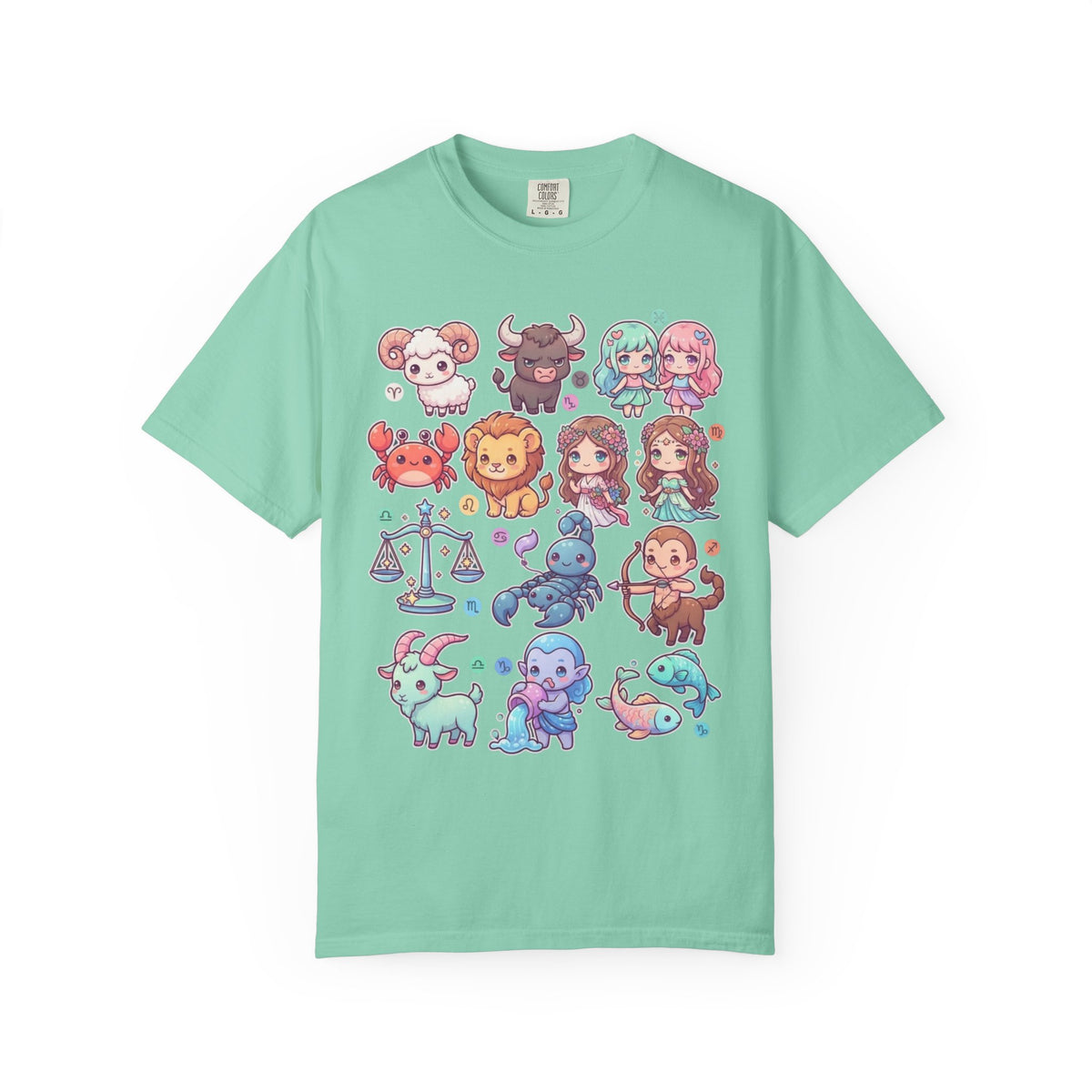 "Cute Chibi Zodiac" Unisex Garment-Dyed Tee