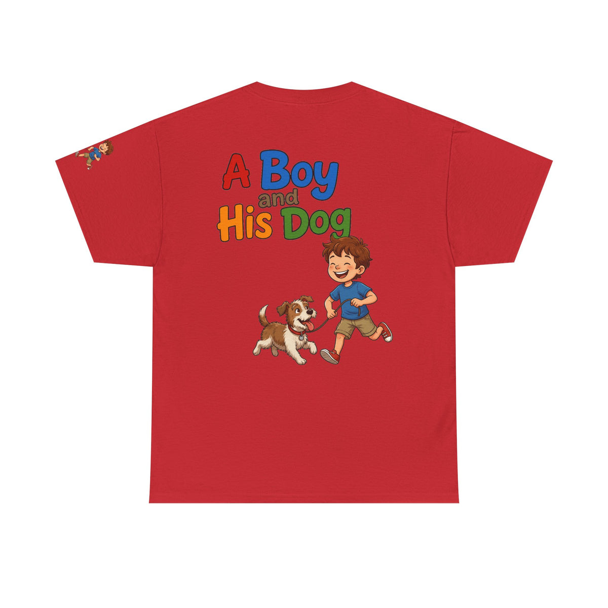 Color: Red | A Boy And His Dog Premium Graphic Tee