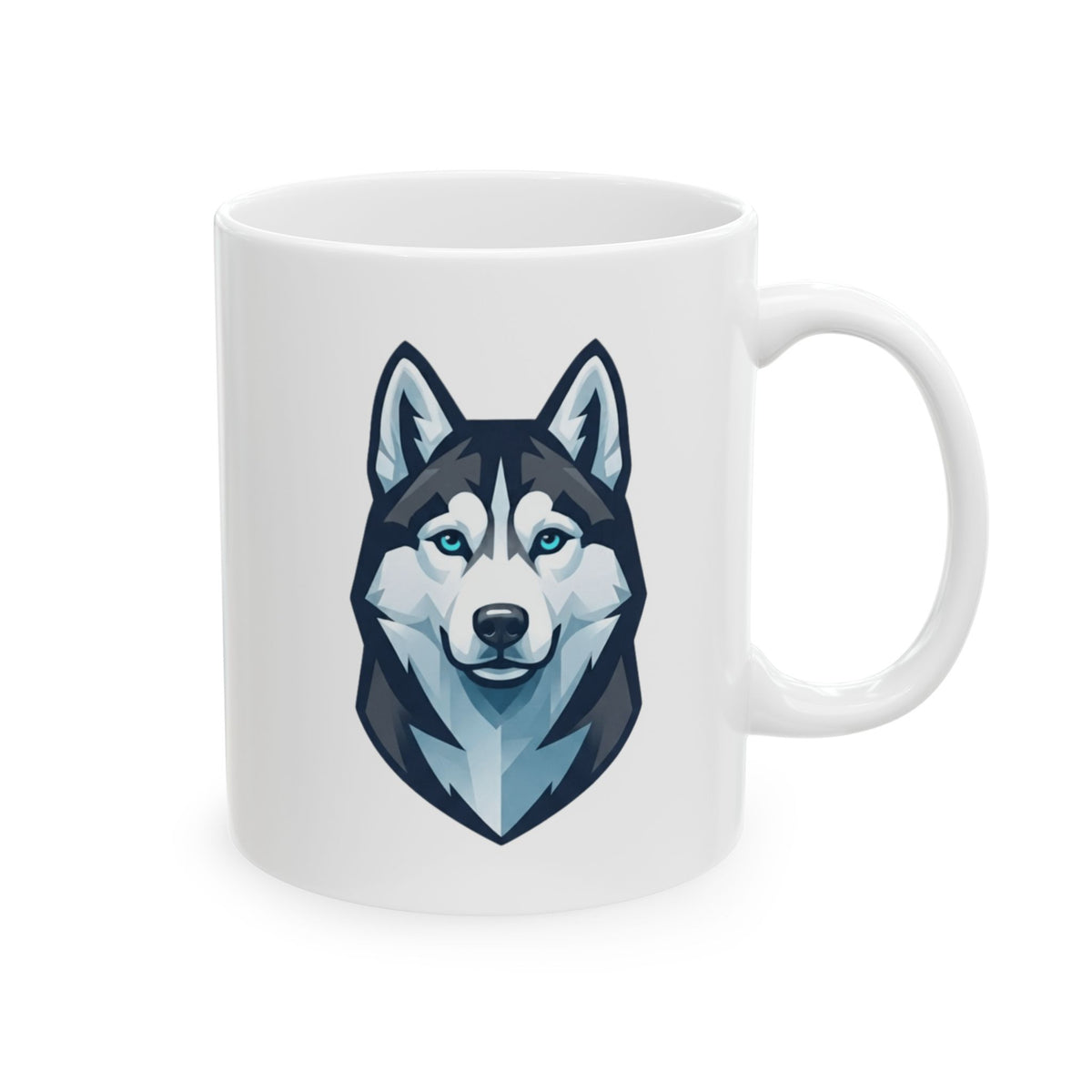 "Siberian Husky Loyal & Free" White Ceramic Mug — Graphic
