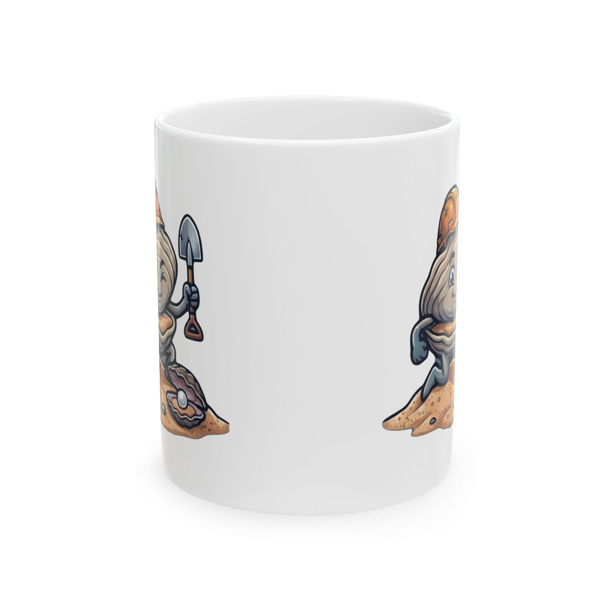 "Digging For The Big Pearl" White Ceramic Mug — Graphic