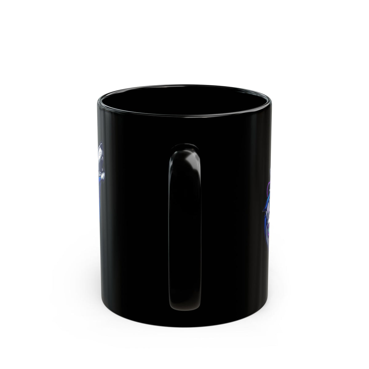 "Cyber Wolf" Black Ceramic Mug