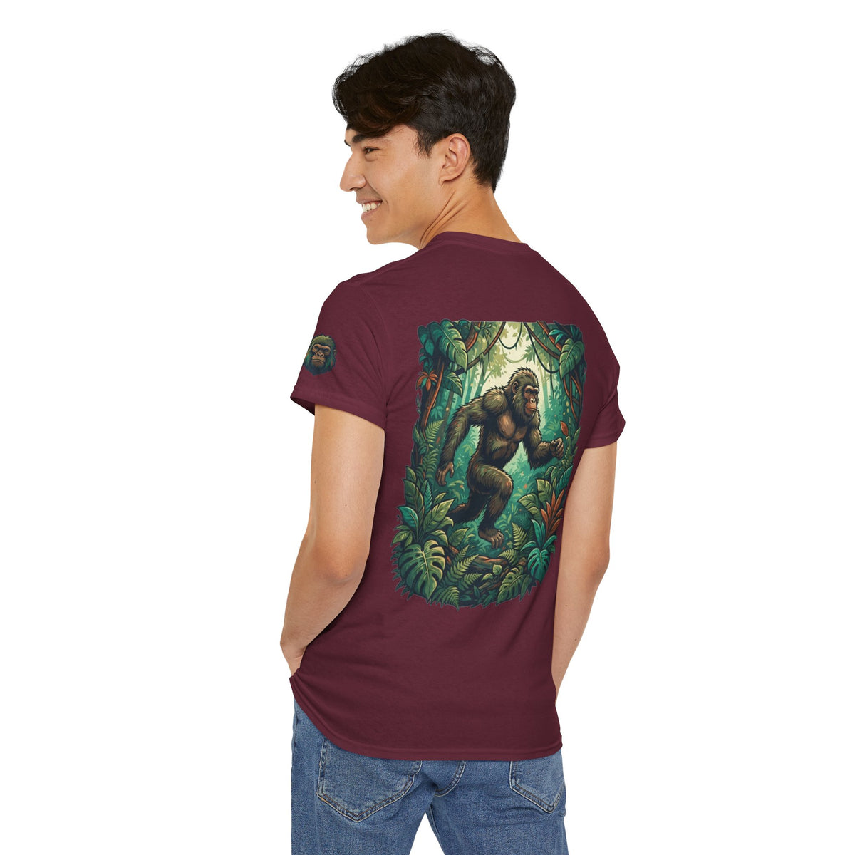 Color: Maroon | The Bukit Timah Monkey Man (Singapore) Premium Graphic Tee