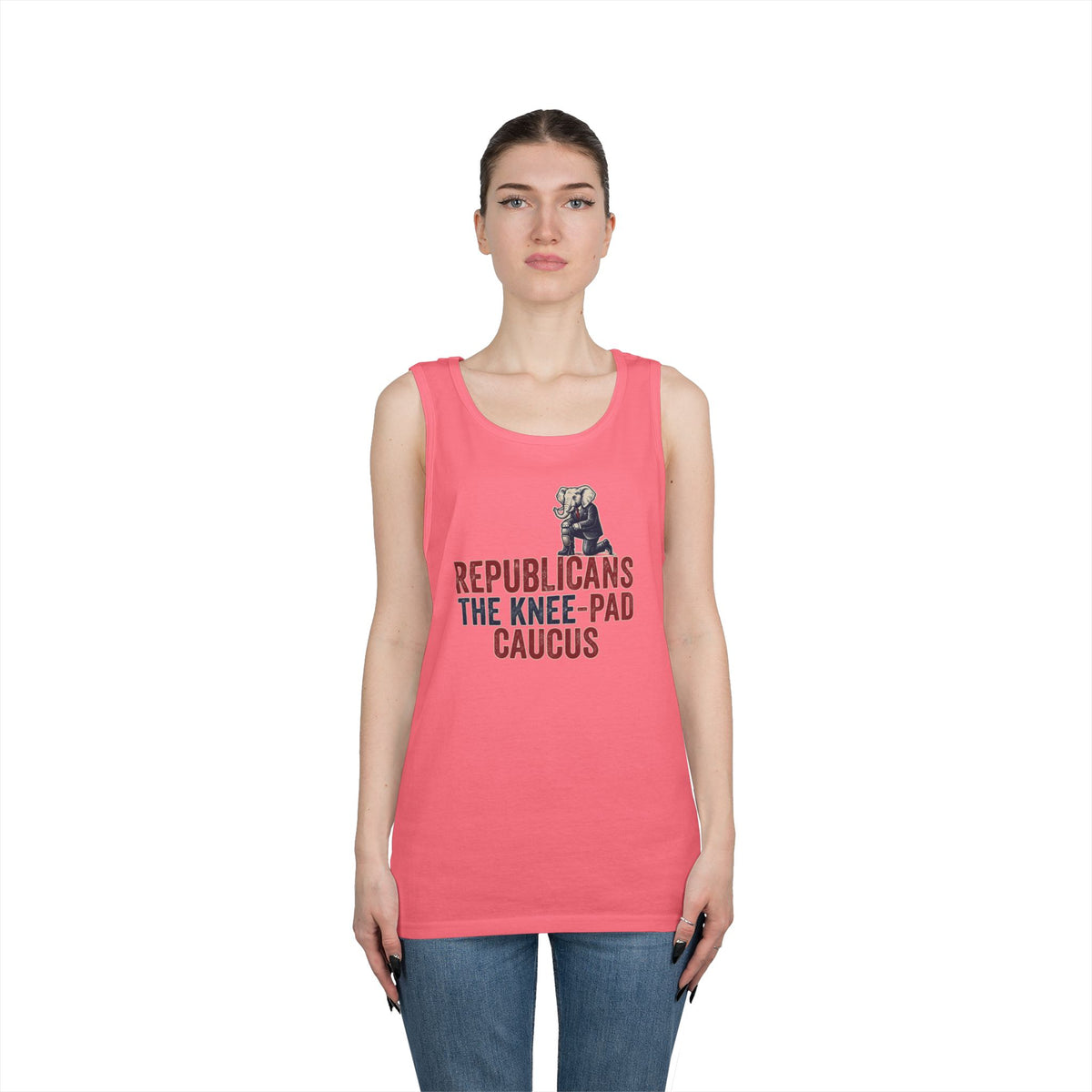 Color: Safety Pink | The Knee Pad Caucus Tank Top