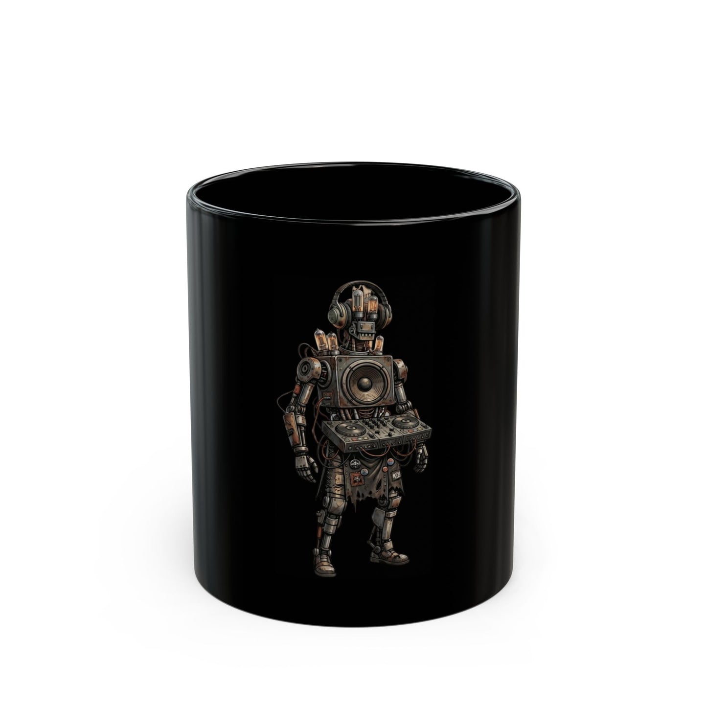 "DJ" Black Ceramic Mug