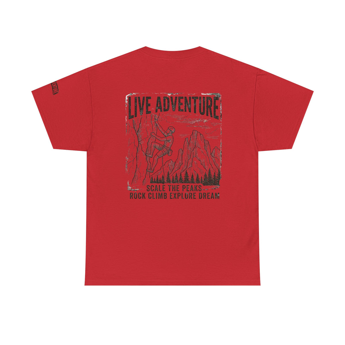 Color: Red | Live Adventure - Climb Premium Graphic Tee