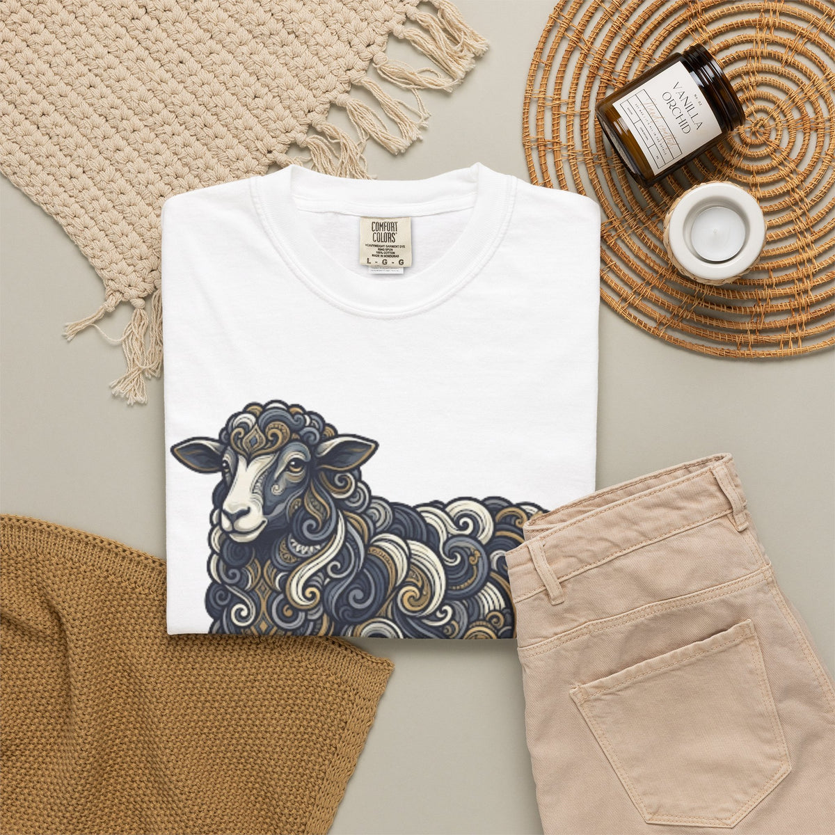 Barnyard Sheep Unisex Garment-Dyed Tee