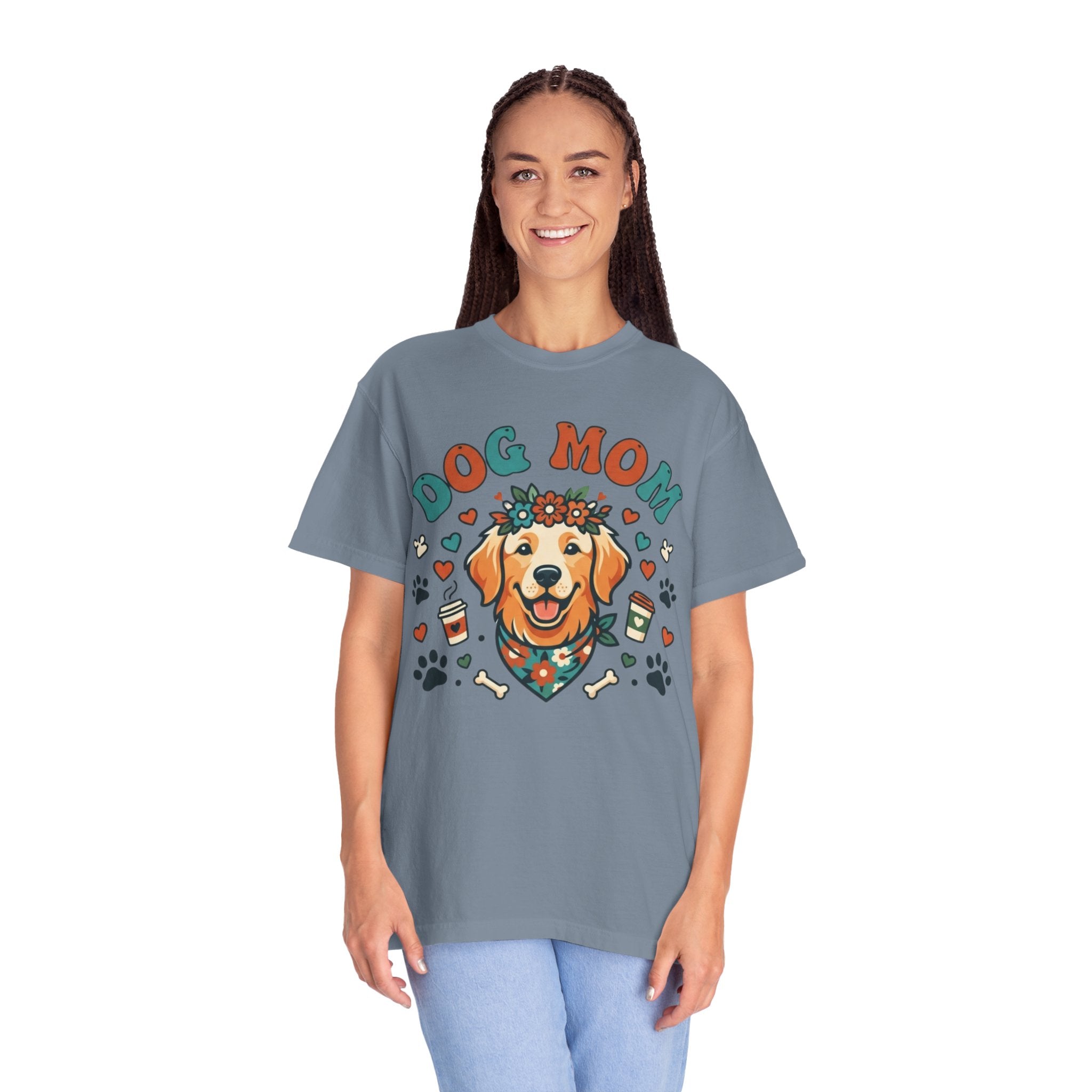 "Dog Mom" Unisex Garment-Dyed Tee