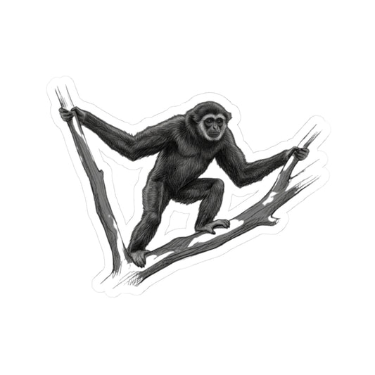 "Pencil Sketch Art Gibbon" Sticker — Main