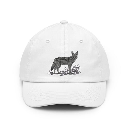 Color: White | Pencil Sketch Art Coyote Dad Hat