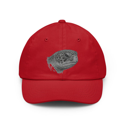 Color: Red | Pencil Sketch Art Sea Turtle Dad Hat — Graphic