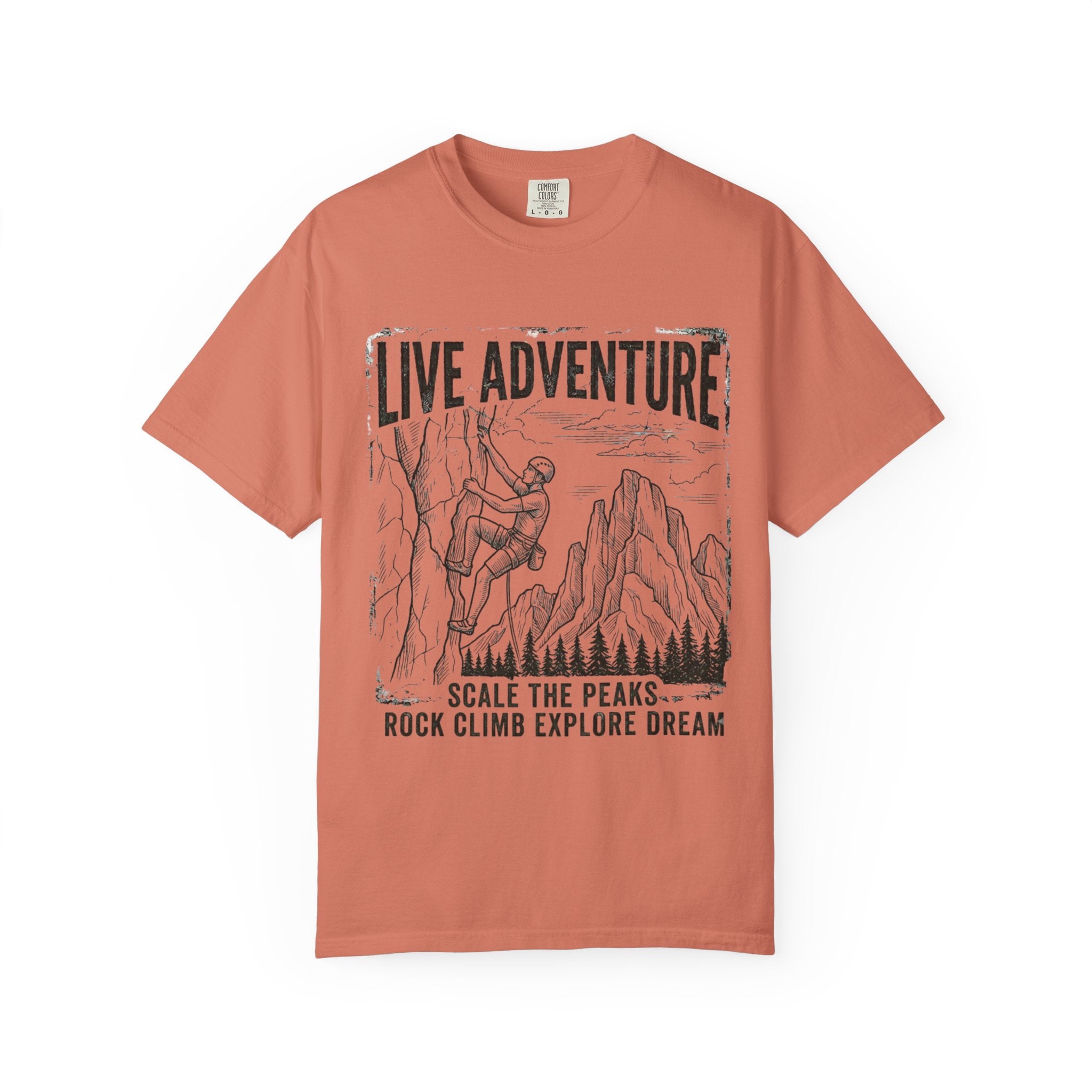 "Live Adventure - Climb" Unisex Garment-Dyed Tee