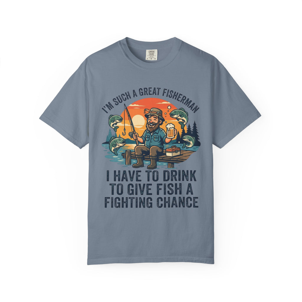 "Drink to Give Fish a Fighting Chance" Unisex Garment-Dyed Tee