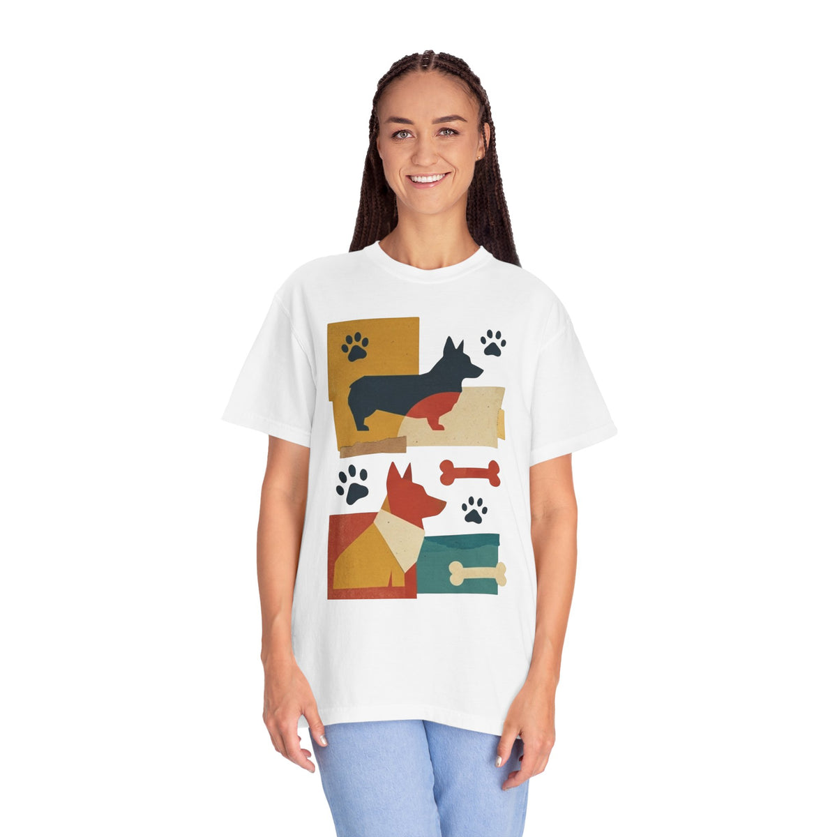 Color: White | Dogs and Bones Unisex Garment-Dyed Tee