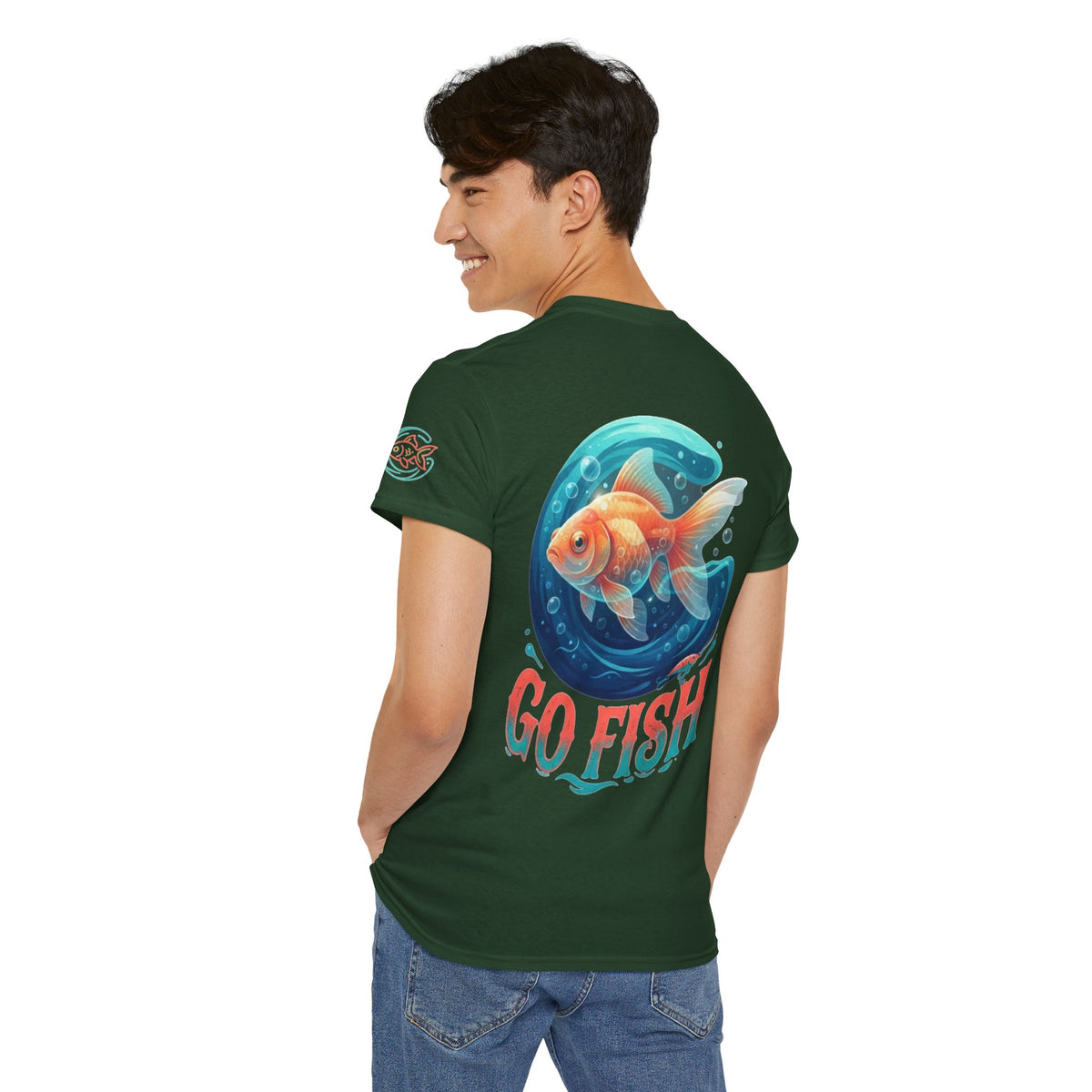Color: Forest Green | Go Fish Premium Graphic Tee