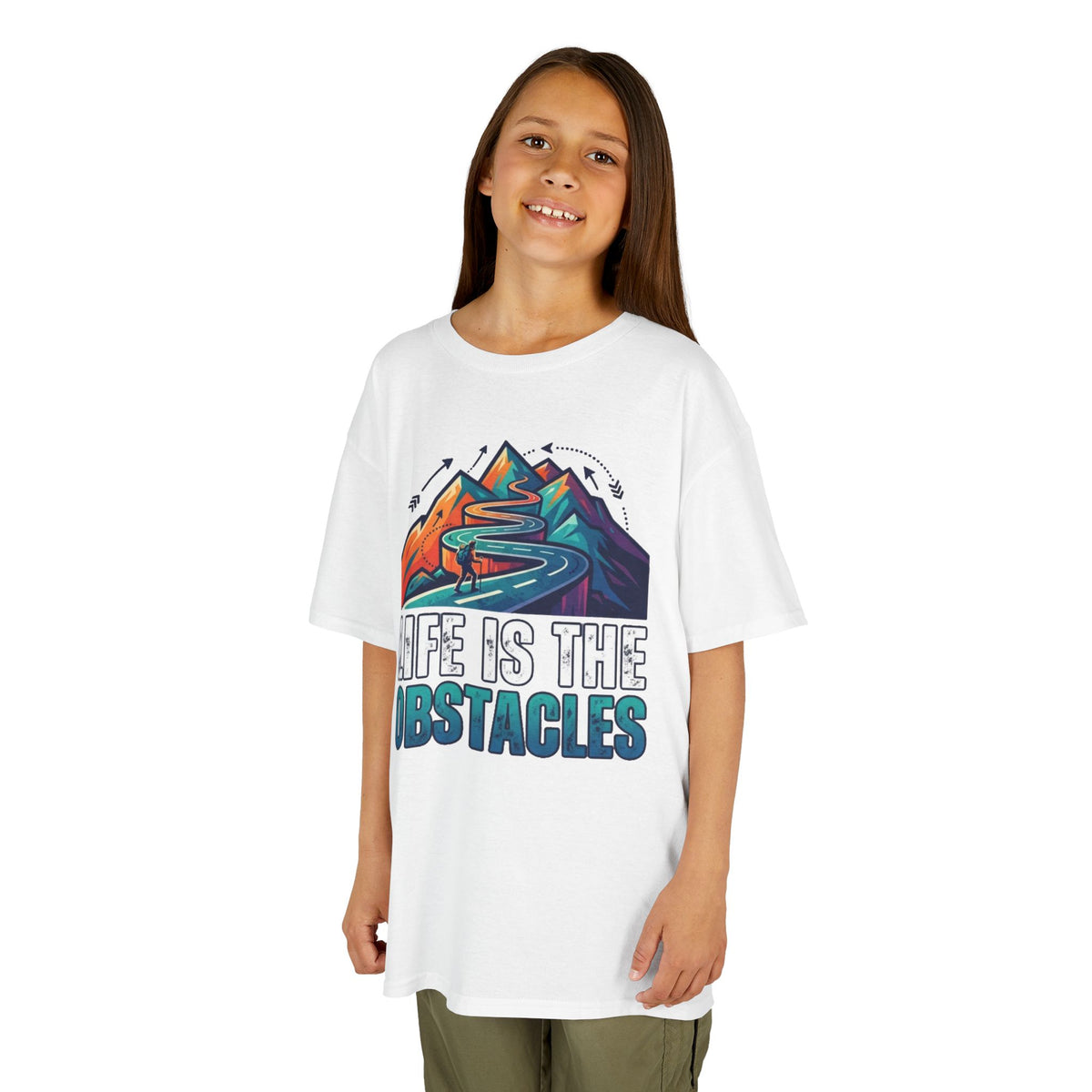 Color: White | Life Is The Obstacles Kids Tee