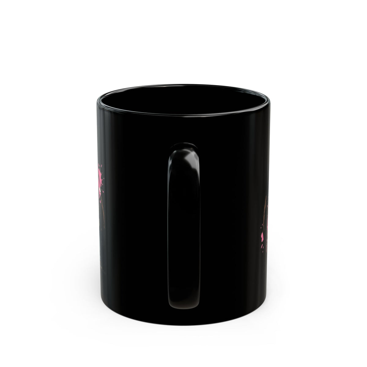 "Real Men Eat Pink" Black Ceramic Mug — Graphic