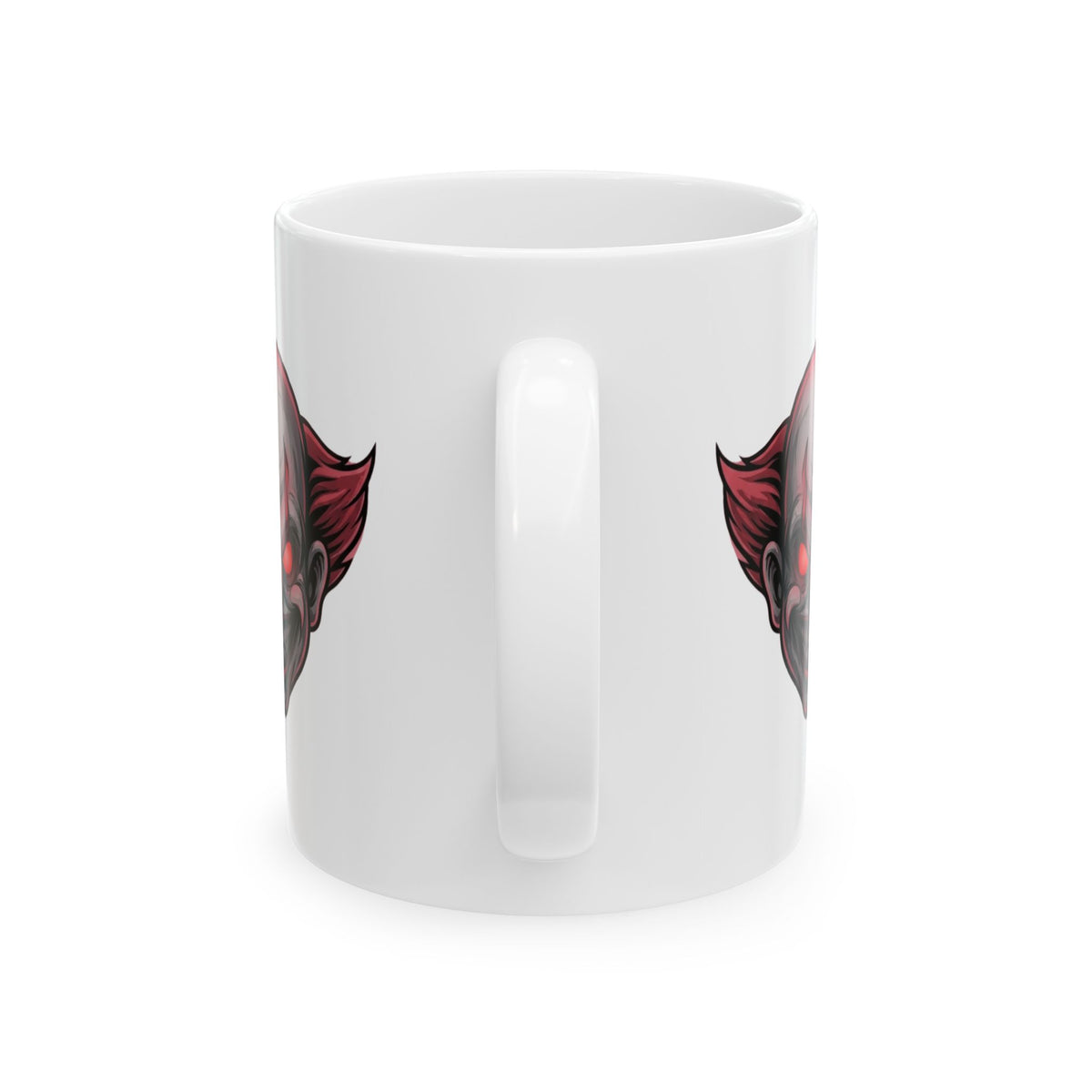 "Clown Play" White Ceramic Mug — Graphic