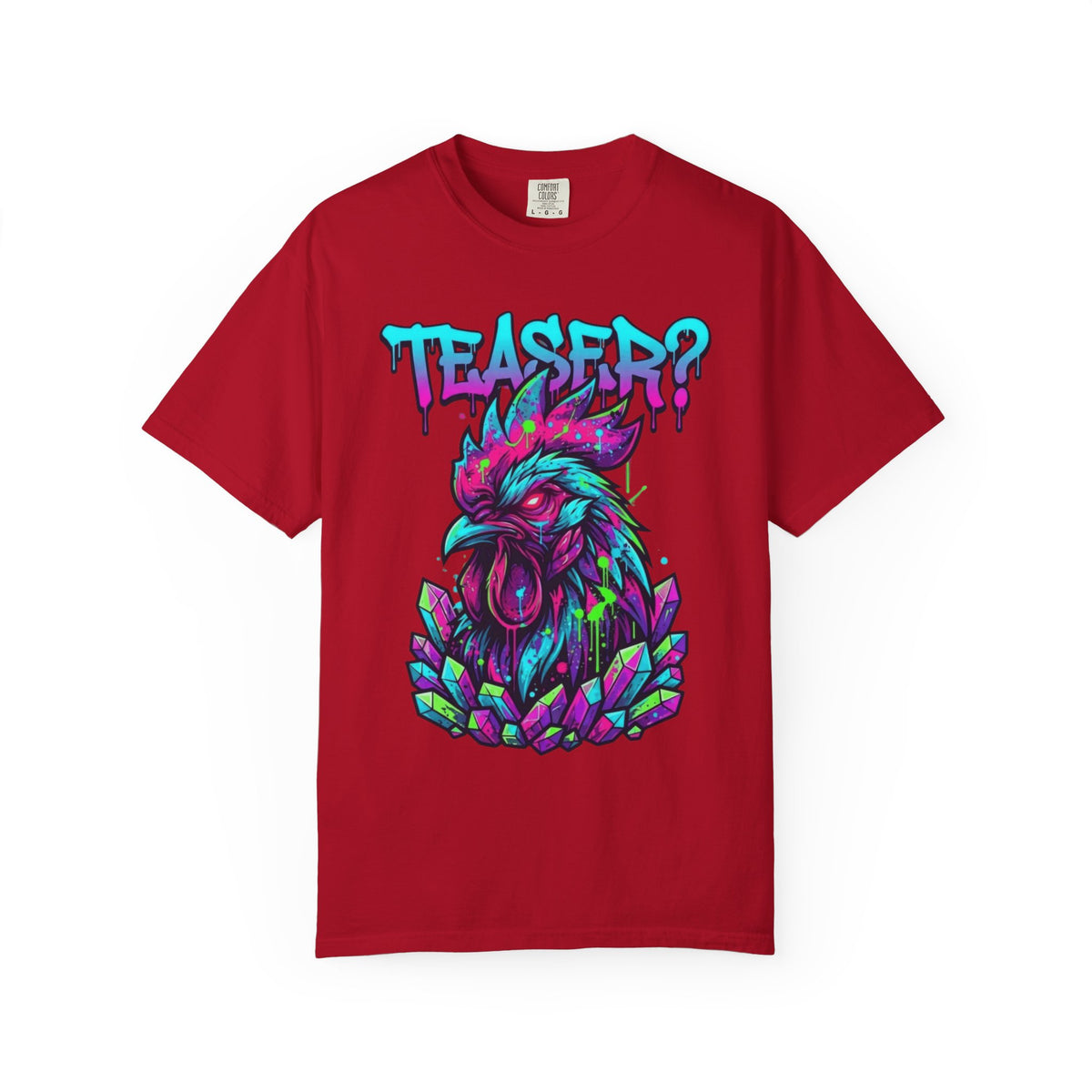 Color: Red | Cock Teaser Unisex Garment-Dyed Tee