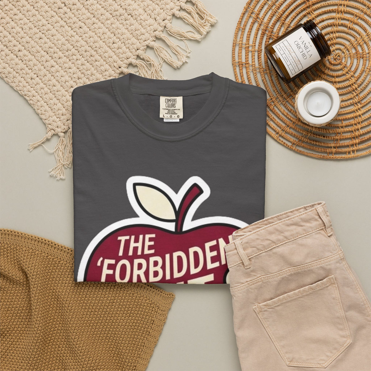 "Good Book Series Forbidden Fruit Tasted Better" Unisex Garment-Dyed Tee
