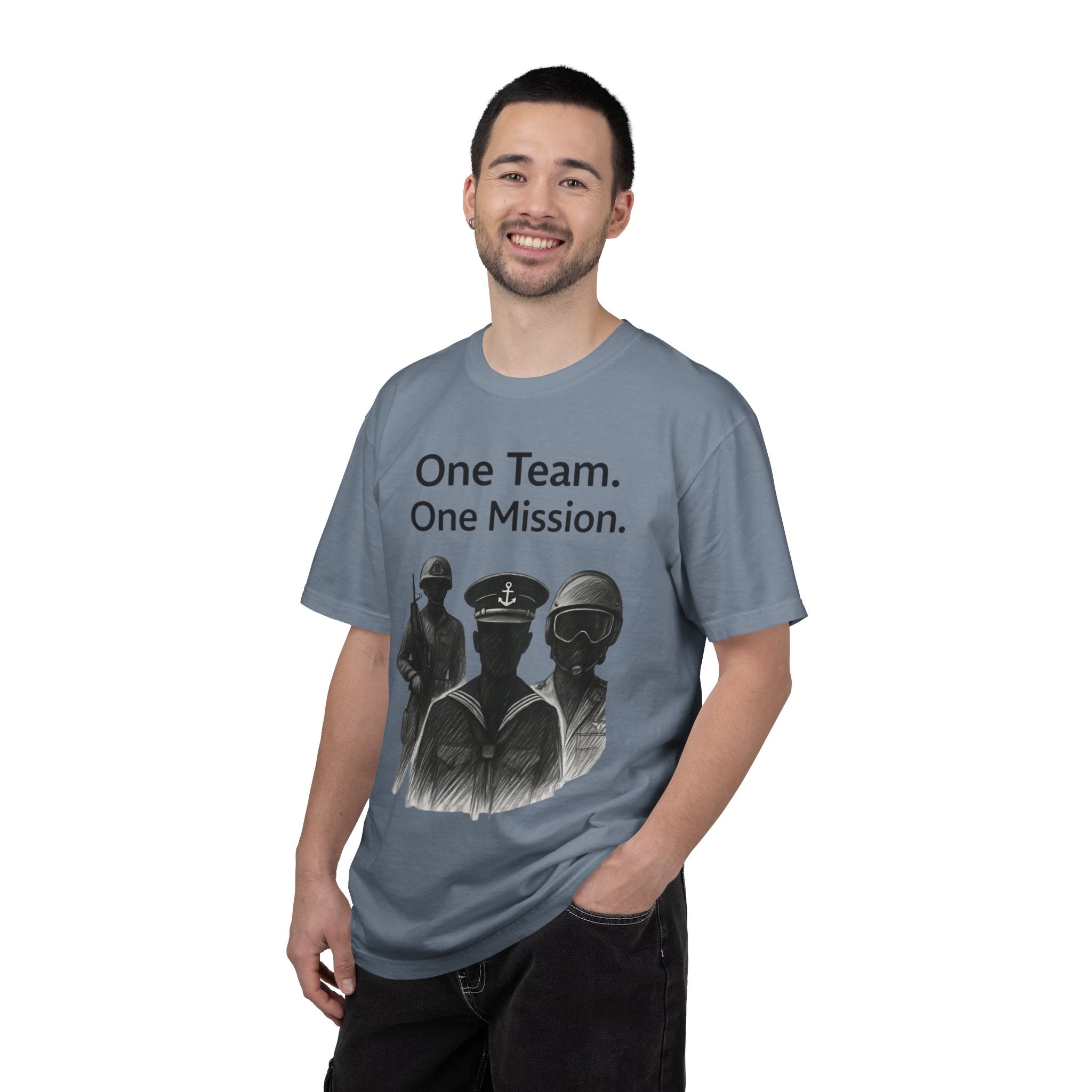 "One Team One Mission" Unisex Garment-Dyed T-shirt