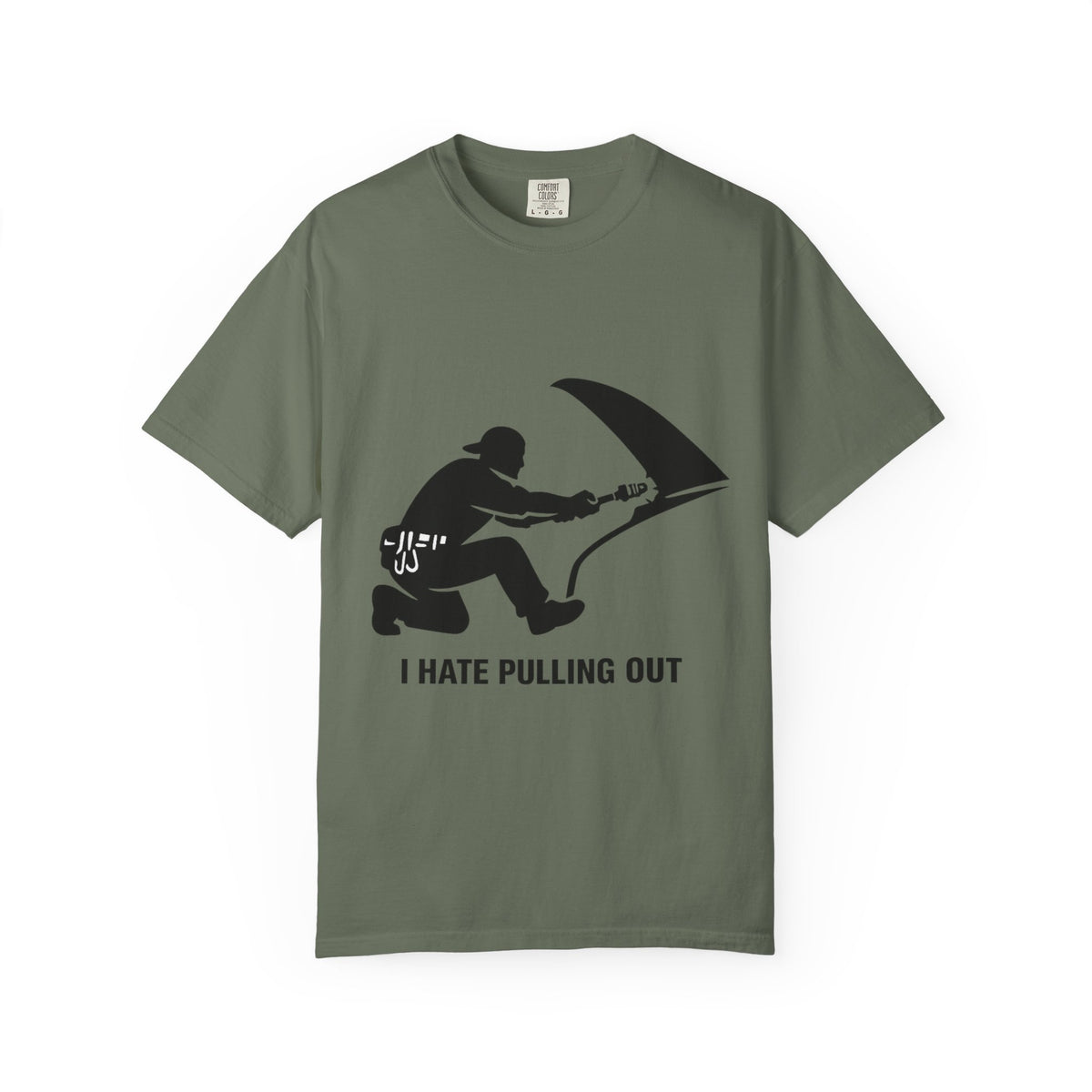Color: Moss | I Hate Pulling Out Mechanic Unisex Garment-Dyed T-shirt