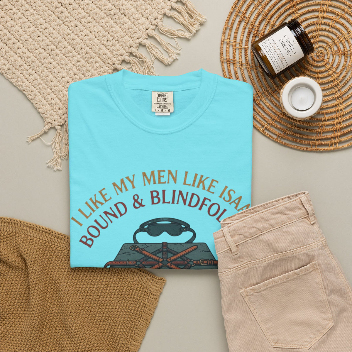 "Good Book Series Bound & Blindfolded" Unisex Garment-Dyed Tee