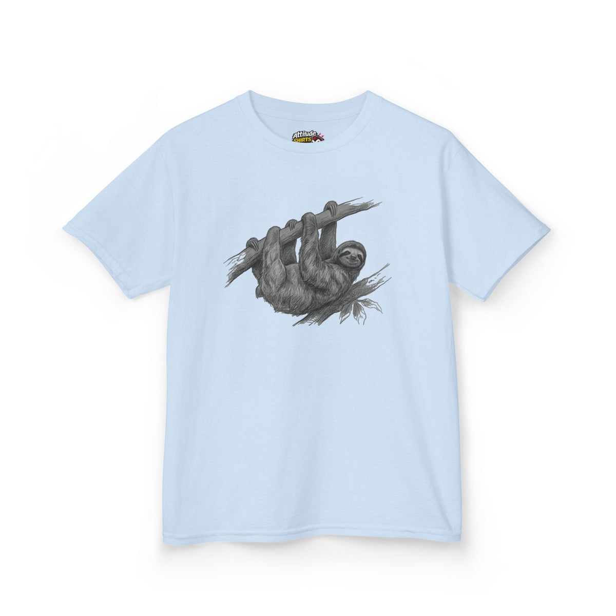 "Pencil Sketch Art Sloth" Kids Tee