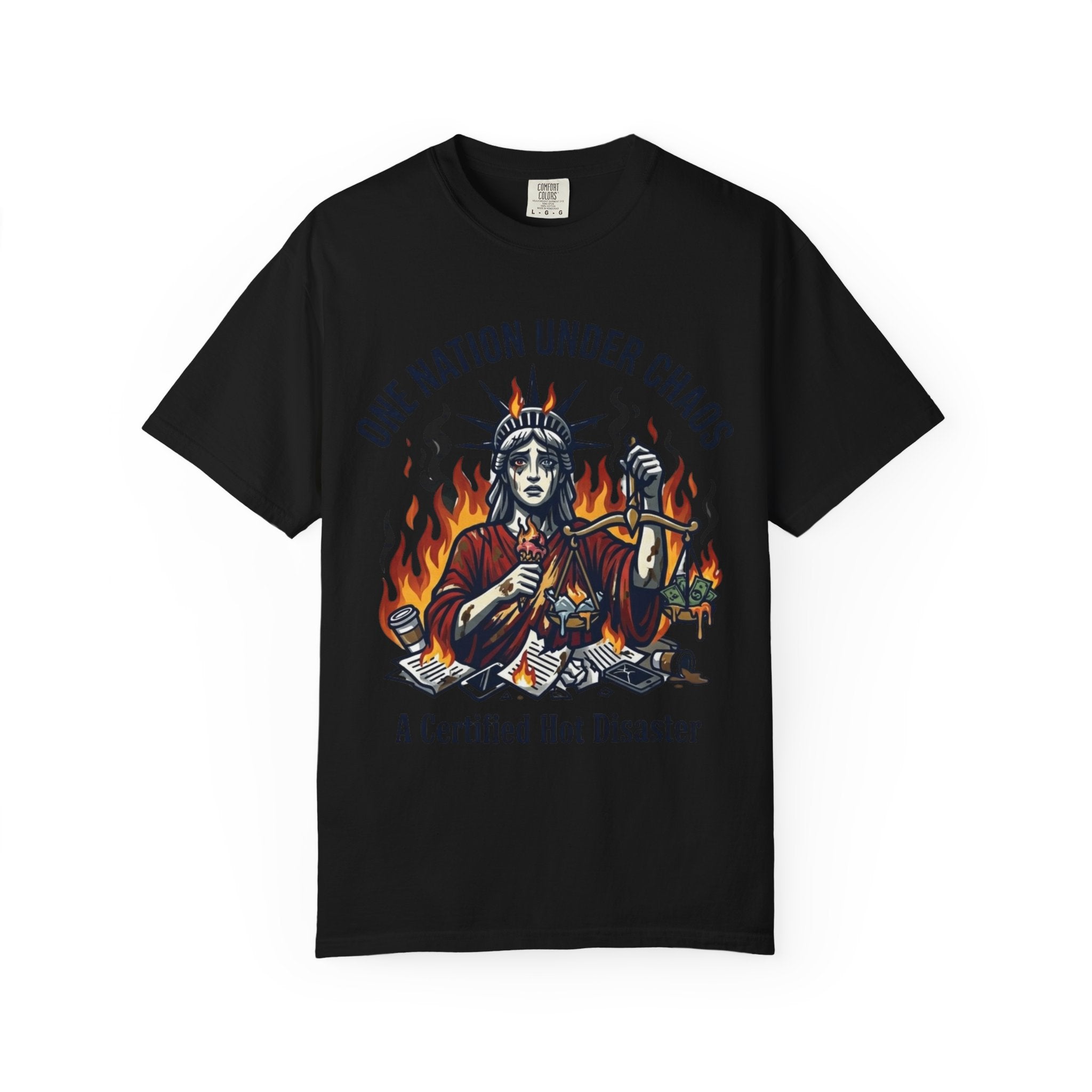 "One Nation Under Chaos" Unisex Garment-Dyed Tee