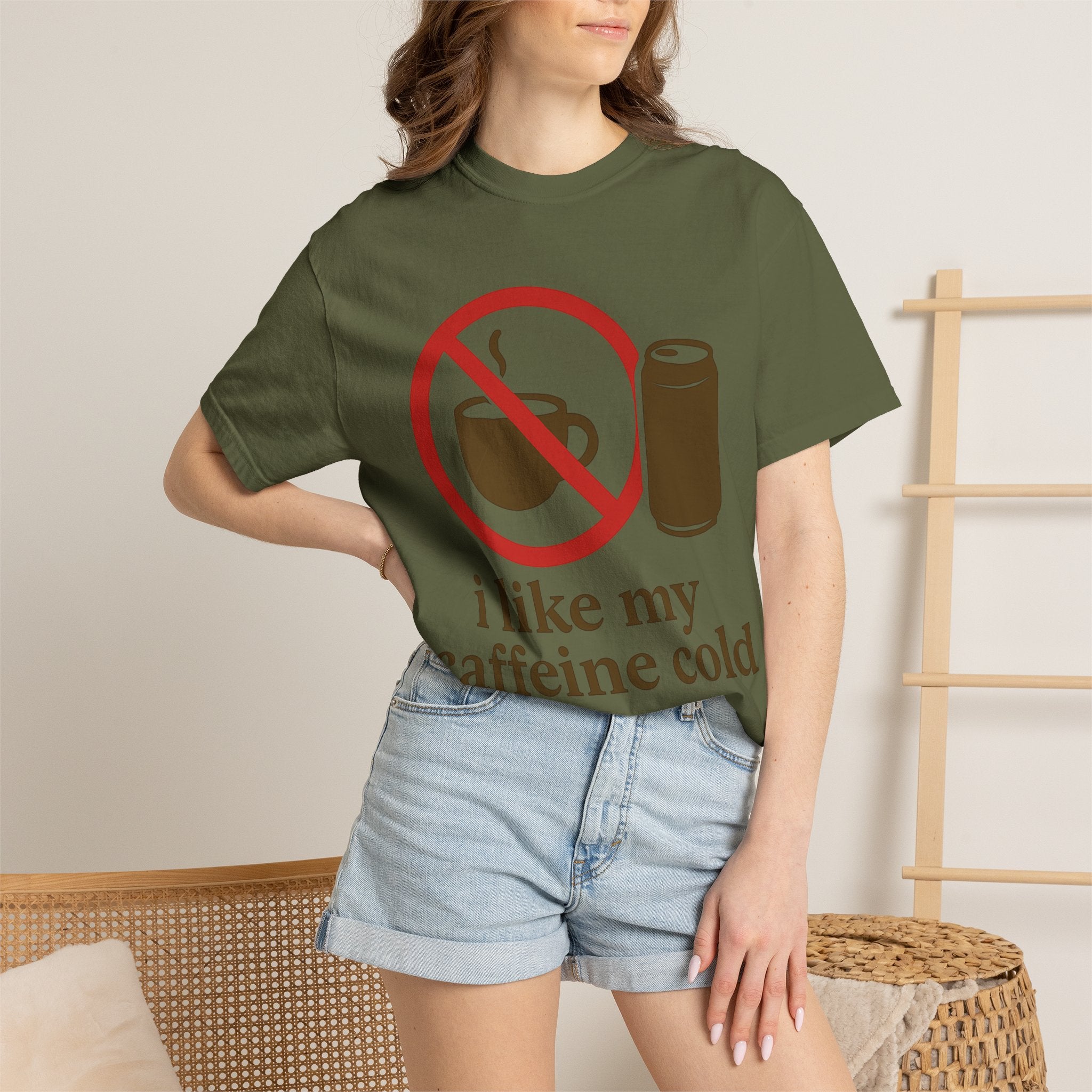 "I Like My Caffeine Cold" Unisex Garment-Dyed T-shirt