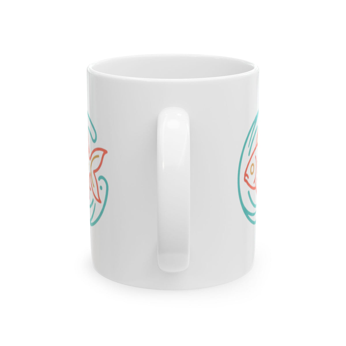 "Go Fish" White Ceramic Mug — Graphic
