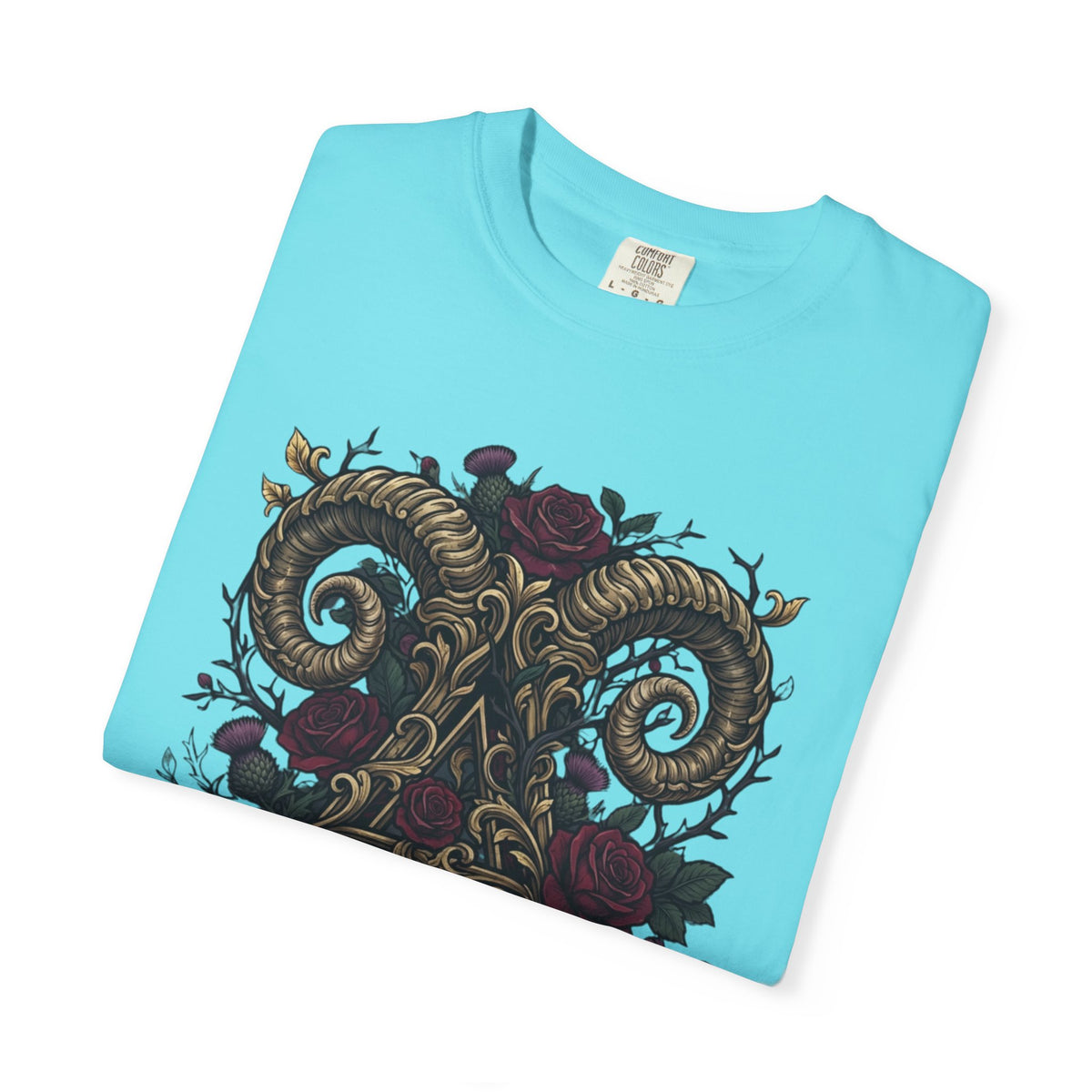Floral Monogram Aries Unisex Garment-Dyed Tee