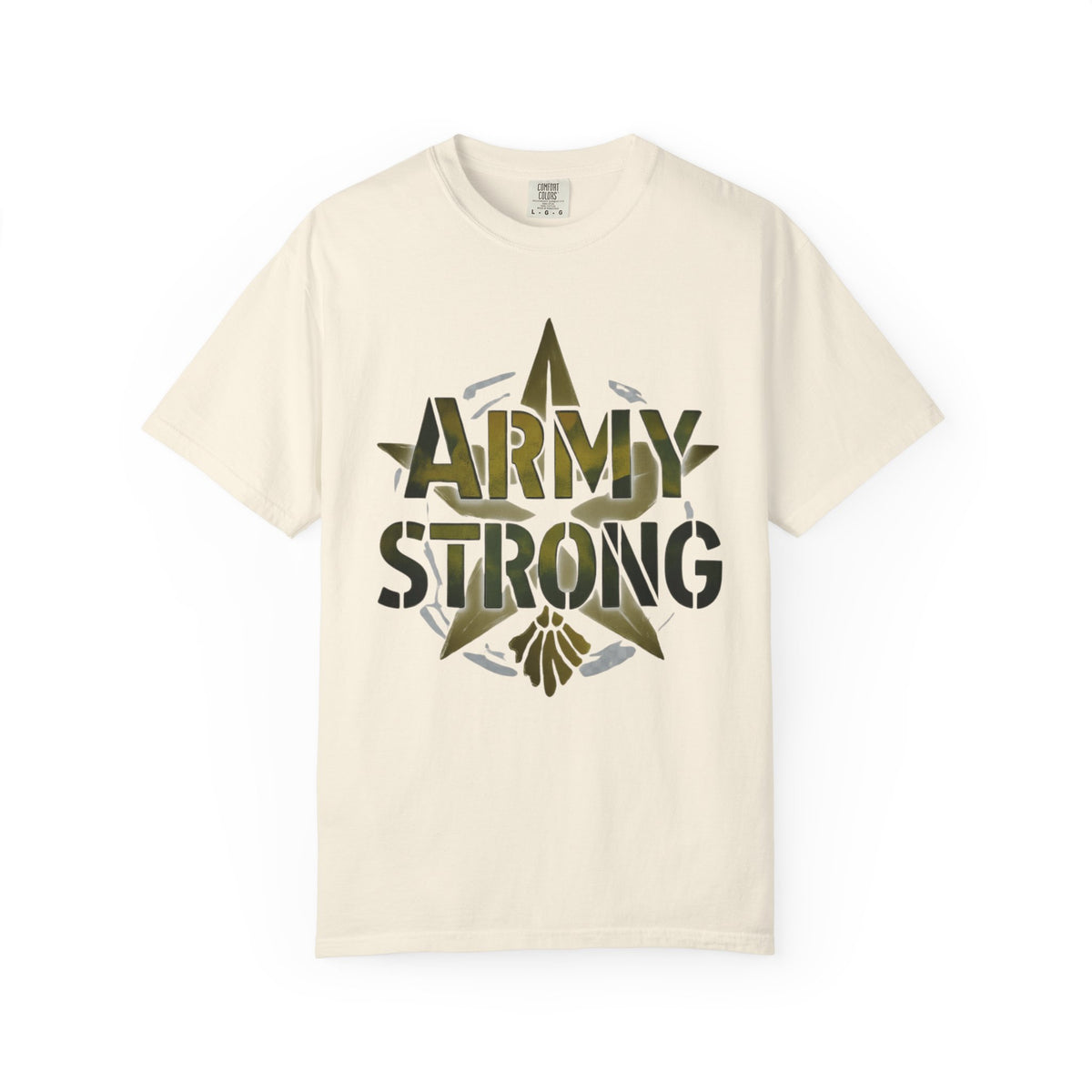 Color: Ivory | Army Strong-2 Unisex Garment-Dyed T-shirt
