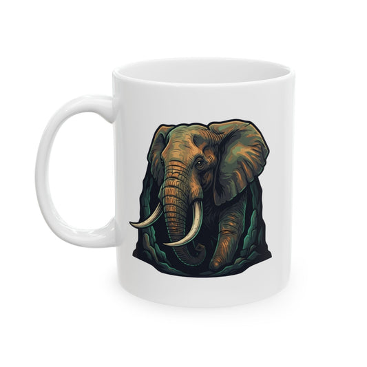 "Grootslang (South African Mythology)" White Ceramic Mug — Graphic
