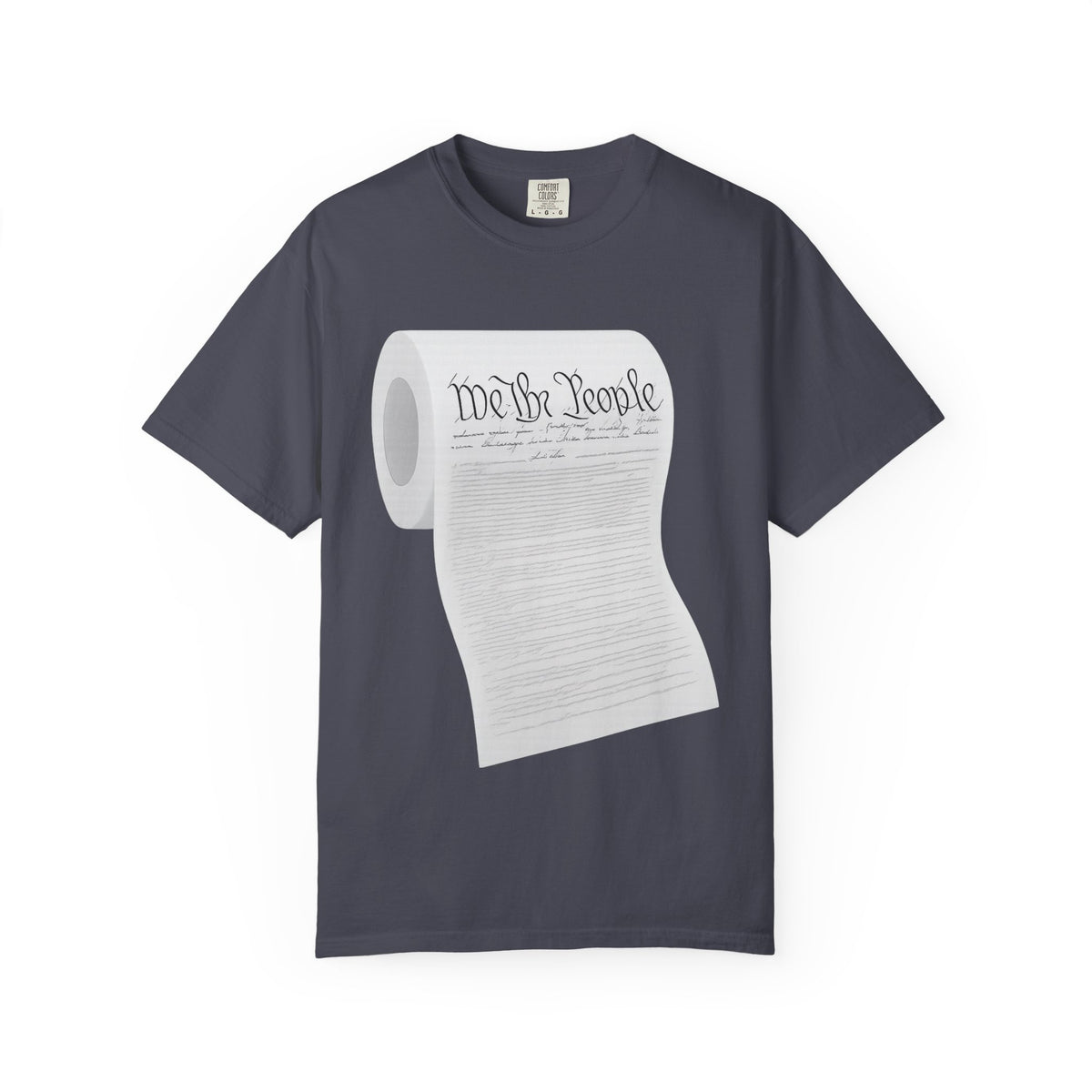Color: Navy | Toilet Paper Constitution  Unisex Garment-Dyed T-shirt