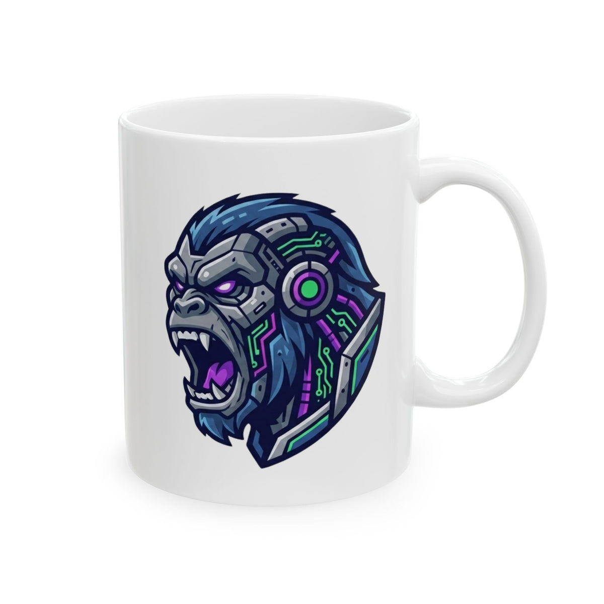 "Cyber Chimp" White Ceramic Mug — Graphic