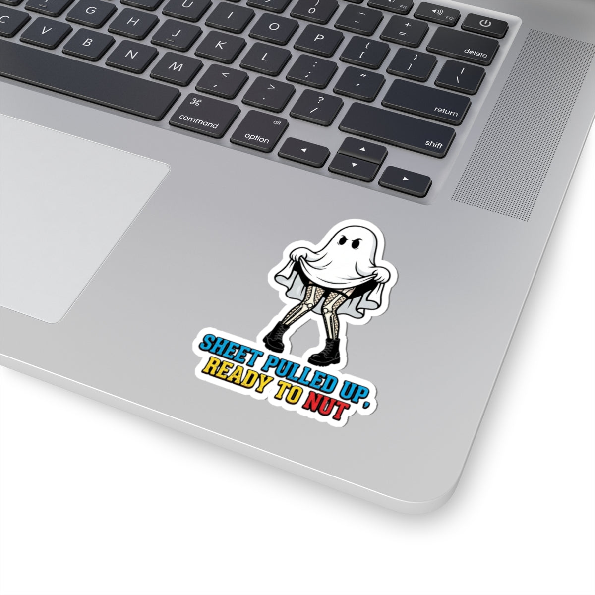 "Sheet Pulled Up Ready to Nut" Sticker — Main
