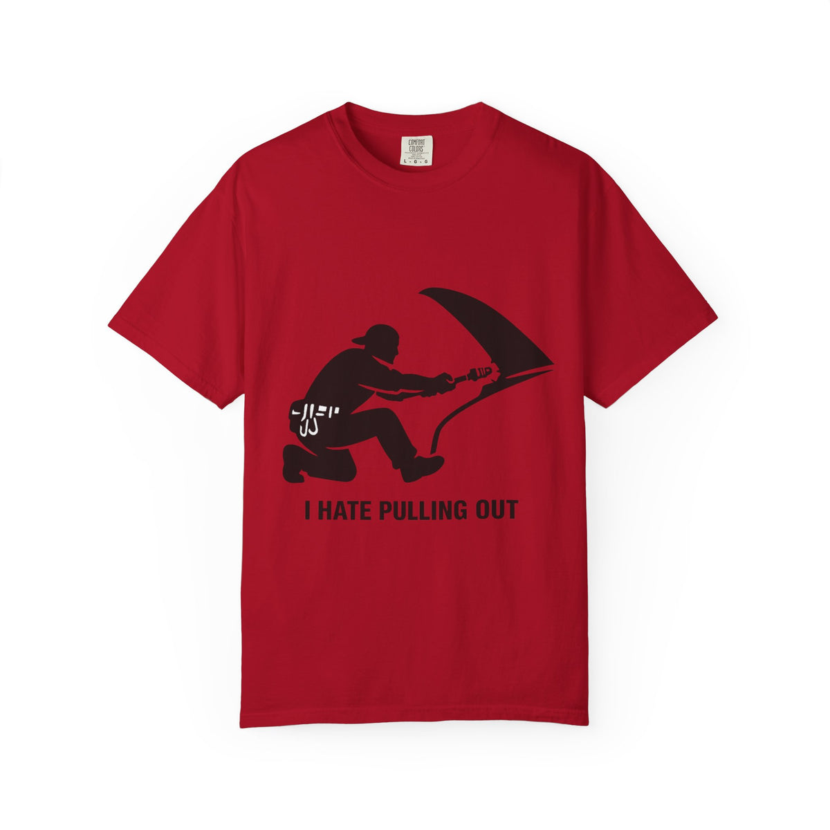 Color: Red | I Hate Pulling Out Mechanic Unisex Garment-Dyed T-shirt