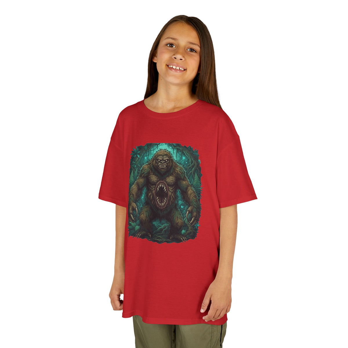 Color: Red | Mapinguari (Amazon Rainforest) Kids Tee