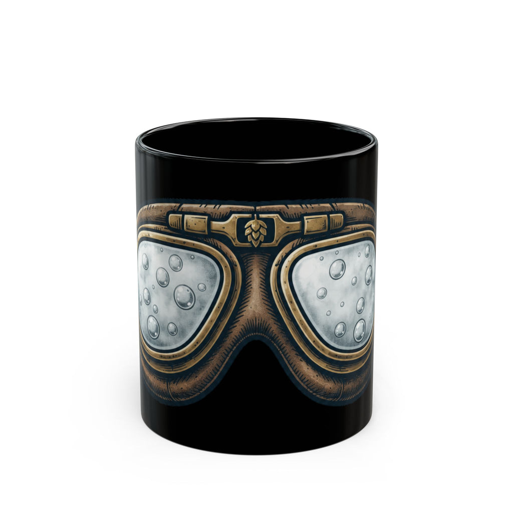 "Foggy Goggle Brewing" Black Ceramic Mug — Graphic