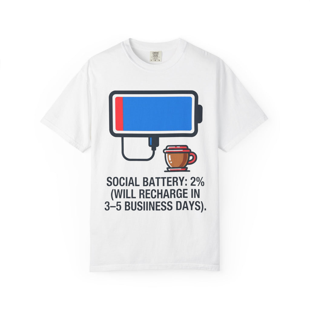 "Social Battery" Unisex Garment-Dyed Tee
