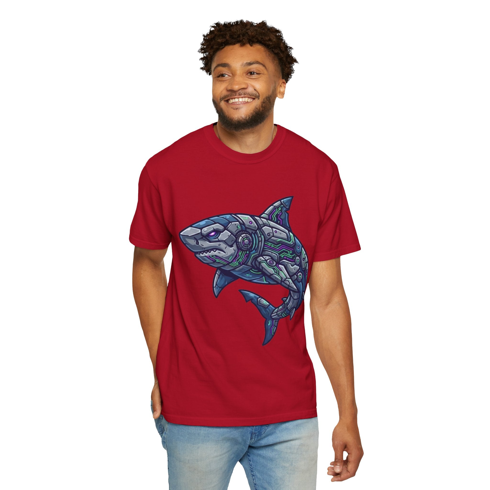 "Cyber Shark" Unisex Garment-Dyed Tee