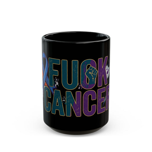 "Fuck Cancer" Black Ceramic Mug