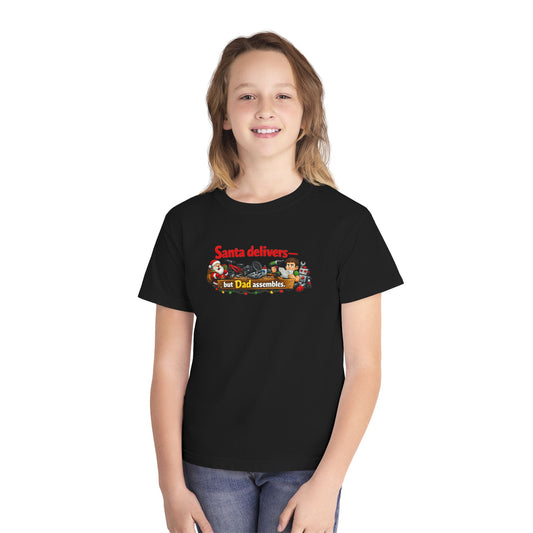 Santa's Easy Job - Dad's Assembly Hell | Youth Tee — AttitudeShirts