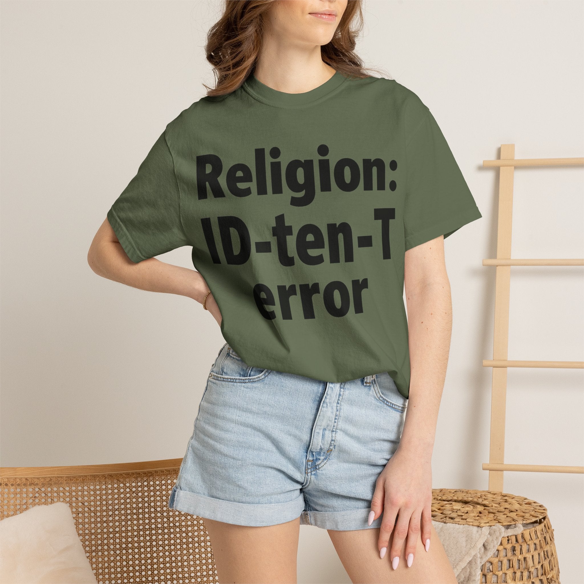 "Religion: ID-10-T Error" Unisex Garment-Dyed T-shirt